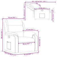 vidaXL Sillón reclinable de tela gris oscuro Empuje manual - details 7