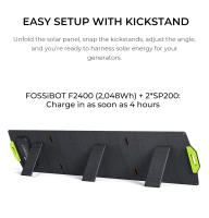 Panel Solar Plegable FOSSiBOT SP200 200W, Eficiencia Alta de Células del 23.4%, Recubrimiento ETFE, Patas Ajustables para Hogar, RV, Camping, Cortes de Energía - Verde - details 3