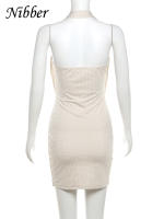 Vestido Mini De Mujer NIBBER En Color Sólido Con Escote En V Y Sin Mangas Vestido Sexy De Fiesta Para Jóvenes Ropa De Calle - details 5