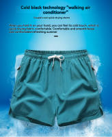Shorts De Deporte Para Hombres Verano Corte Casual De Seda Helada Alta Calidad Ligero Secado Rápido Para Fitness Y Correr Talla True - details 2