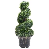 vidaXL Planta Espiral de Boj Artificial con Macetero Verde Topiario Dimensiones 20 x 59 cm,  29.5 x 100 cm,  29.5 x 117 cm y mas - details 3