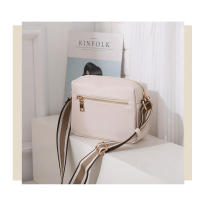 Bolso De Hombro Para Mujer En Cuero Sólido Con Correa Ancha De Tela Bolso Cruzado De Moda Con Cierre De Cremallera Bolsa De Mano Versátil - details 3
