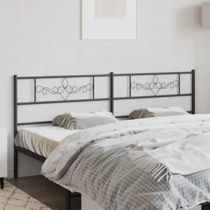 vidaXL Cabecero de metal negro 180 cm - 1