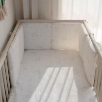 LALA - Juego de ropa de Cama para Cuna de Bebe, Gasa Anticolisión de Algodón PUE, Elephant Blanco, Pieza Enter de 30*30, lavable, - details 3