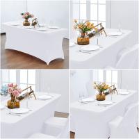 Funda De Mesa Elástica De Spandex Para 6FT/4FT Universal Ajustable Para Fiestas Banquetes Bodas Y Eventos Resistente Al Aceite Estilo Sólido - details 21