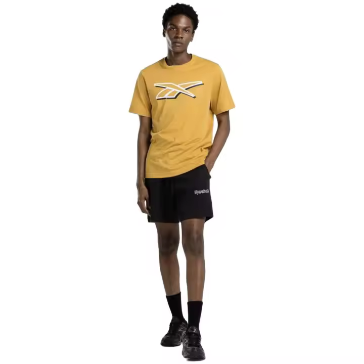Camiseta de Manga Corta Reebok Identity Vector para hombre en color amarillo - 1