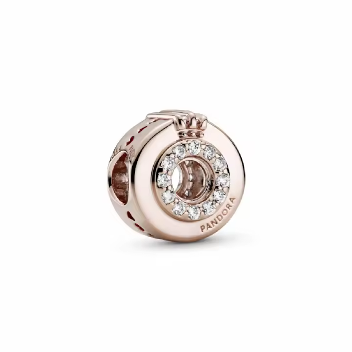 Charm pandora corona centro abierto rosé - 1