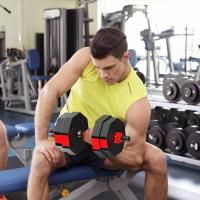 Juego de mancuernes ajustables de 10kg de forma octogonal 2 en 1 con Correa de conexión, sin Rueda para Deportes de fuerza, Fitness, gimnasio en casa - details 3