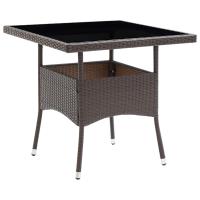 vidaXL Mesa de comedor de jardín ratán sintético en color Marrón/Negro/Beige y más | estructura resistente ideal para salón dormitorio o estudio - details 0