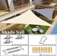 Vela de Sombra Impermeable 3×4×5 Metros, Triángulo Rectángulo, Tela de Protección Solar con Kits de Fijación para Jardín Patio y Plantas Gris - details 2