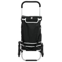 Carrito de compras vidaXL con escalador de escaleras Negro 40 L - details 0