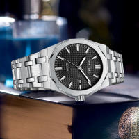 Reloj De Hombre Clásico Y De Moda Con Movimiento De Cuarzo Acero Inoxidable Resistente Al Agua 30M Casual Elegante - details 0