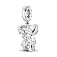 Encantos De Pareja De Niño Y Niña Platinados Con Circonia Para Pulsera O Collar Joyería Para Mujer Pendiente Clásico De Moda Vintage Romántico - details 55