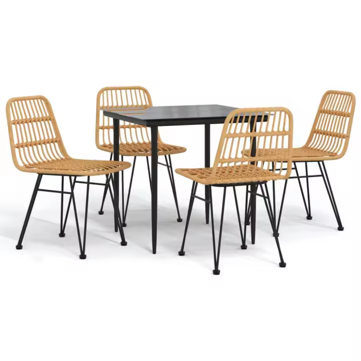 vidaXL Juego de comedor de jardín 5 piezas ratán sintético - 1