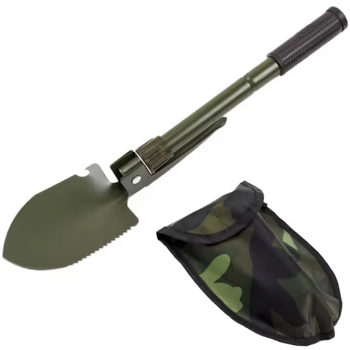 Shovel Plegable Portátil De Acero Inoxidable Para Camping Y Sobrevivencia Herramientas De Exterior 4 En 1 Mini Afilador Shovel - 1