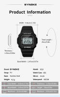 Reloj Digital Deportivo Para Mujer SYNOKE Luminoso Multifuncional Impermeable Cronógrafo Estilo Outdoor Moda Estudiante - details 3