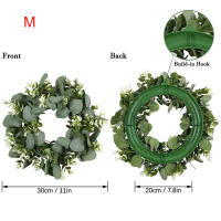 Corona De Eucalipto Artificial Para Puerta Delantero Decoración De Pared Hogar Primavera Verano Faux Eucalipto Para Centros De Mesa - details 1
