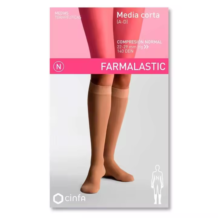 Farmalastic Media Corta Compresión Normal Beige Reina Plus 1 Media - 1