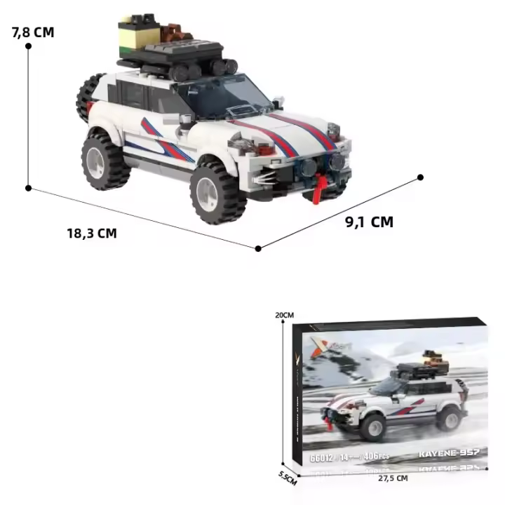 Bloques De Construcción De Vehículo Off-Road Para Ciudad 406 Piezas Juguete Educativo DIY Para Niños Regalos De Fiestas Y Navidad Modelo De Carrera De Coche Colección Decoración De Escritorio - 1