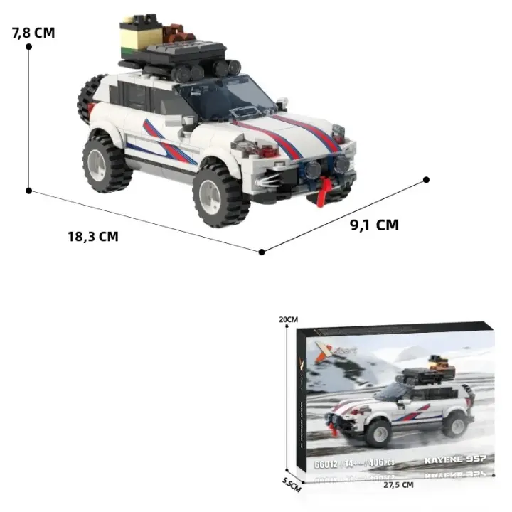 Bloques De Construcción De Vehículo Off-Road Para Ciudad 406 Piezas Juguete Educativo DIY Para Niños Regalos De Fiestas Y Navidad Modelo De Carrera De Coche Colección Decoración De Escritorio - 1