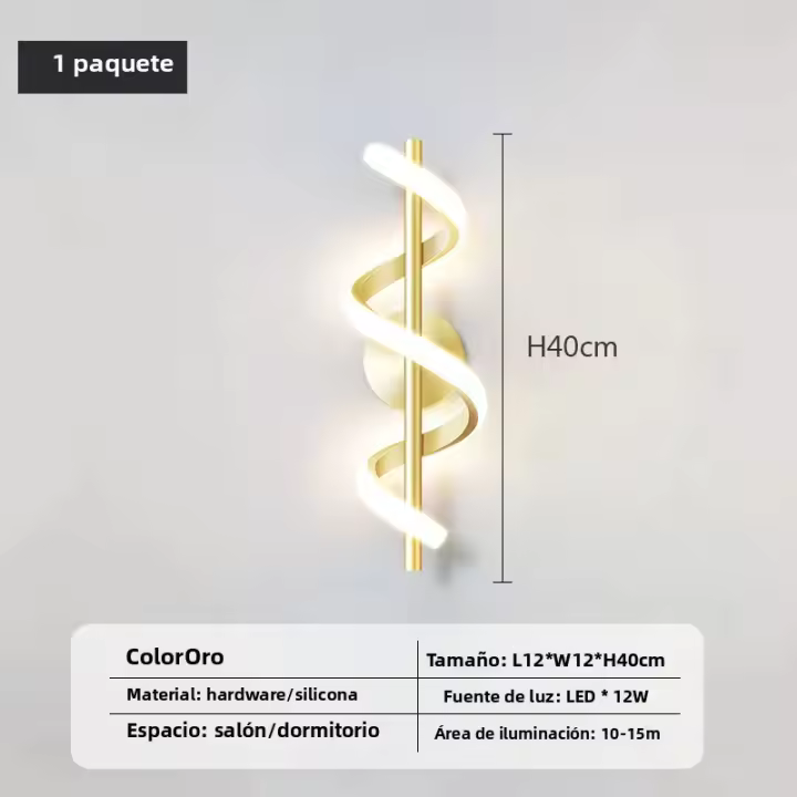 Lámpara De Pared LED Minimalista Nórdica Para Dormitorio Y Sala De Estar En Blanco Negro Y Oro Iluminación Decorativa Para Pasillo Y Corredor - 1