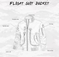 Chaqueta De Piloto MA-1 Para Hombre Estilo Militar Con Estampado De Camuflaje Chaqueta De Béisbol Gruesa De Algodón Para Otoño E Invierno Cierre De Cremallera - details 3