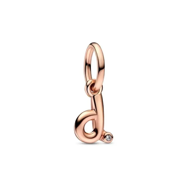 782534C01 Colgante letra minúscula 'd' en oro rosa de 14 quilates con circonita - Colección782534C01 Raíz Joyas Home Charm Mujer Original - 1