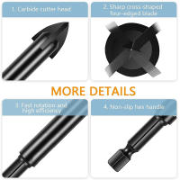 Juego De Brocas Hexagonales Para Azulejos Porcelana Vidrio Espejo Kit De Brocas Multifuncionales Para Metal Trabajo Con Carburo De Titanio - details 3