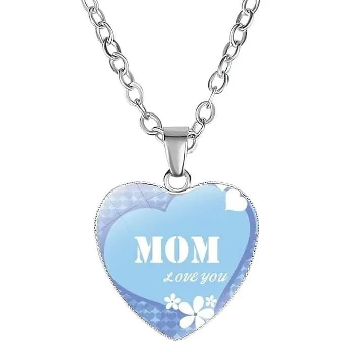 Unisex mejor Mamá Ahora Collares para las mujeres Mama Paper shape of the Corazón Colgante Cadenas Fashion Día de Madre joyería gift - 1