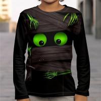 Camiseta De Halloween Con Ilusión Optica De Ojo Grande Para Niños Y Adolescentes Hombres Estilo Activo Material De Poliéster Talla Grande Para Unisex - details 5