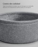 Mesa Auxiliar Redonda con Cesta de Tela - Espaciosa Mesa Lateral para Salón, Dormitorio o Mesita de Noche, Estilo Moderno, Disponible en Varios Colores - details 47