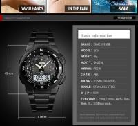 Reloj De Pulsera Deportivo De Moda Para Hombre SKMEI 1370 Lujo Acero Inoxidable Resistente Al Agua Cronógrafo Dual Pantalla LED Y Analógica - details 11