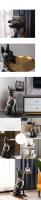 Figura decorativa nórdica de perro caballero en resina de alta calidad - Elegante guardián canino para interiores - details 2