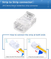 Conector De Enlace De Tira LED Flexible 2Pines 8mm 10mm PCB Para 2835 5050 SMD COB Luz De Tira LED Sin Soldadura Necesaria - details 2
