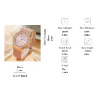Reloj De Cuarzo Para Mujer 2PCS Set Rosa Lujo Con Rhinestone Y Pulsera De Cristal Reloj De Mano De Moda Y Casual Con Cierre De Hebilla - details 12