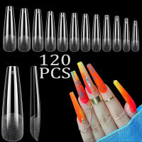 120PCS Uñas De Coffin Largas Y Curvas Extra Largas Cubiertas Mitad Uñas De Acrílico Profesional Uñas Falsas De Plástico Para Manicura Casera - details 8