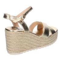 PuntoSalao Sandalias doradas de cuña en yute pala trenzada para mujer KK-989 - details 2