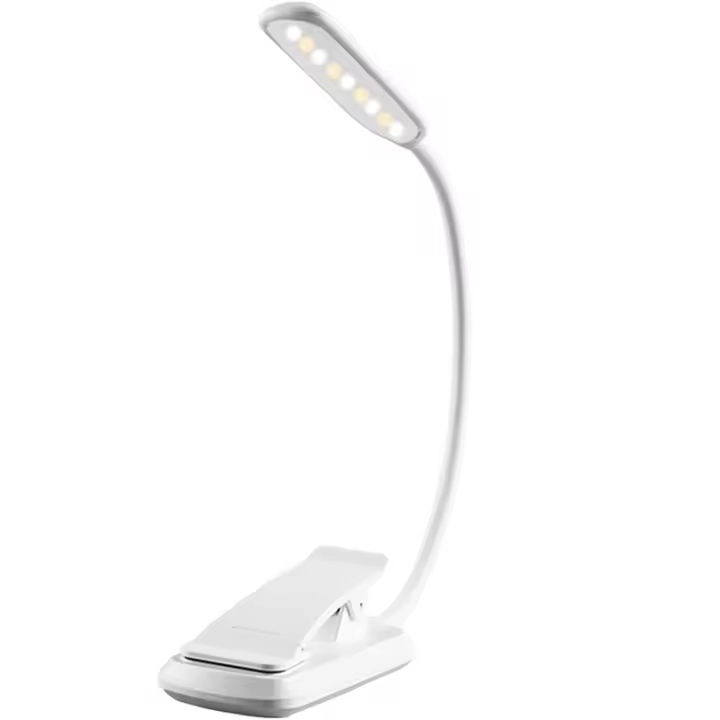 Lámpara De Lectura Mini 9 LED Recargable USB Luz De Libro Clip Brillante Ajustable Sin Etapas Para Mesa Y Noche - 1