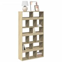 vidaXL Estantería de madera de ingeniería blanca 100x33x187,5 cm en color Blanco/Roble Sonoma/Gris sonoma y más | almacenamiento funcional diseño moderno para baño dormitorio sala - details 1