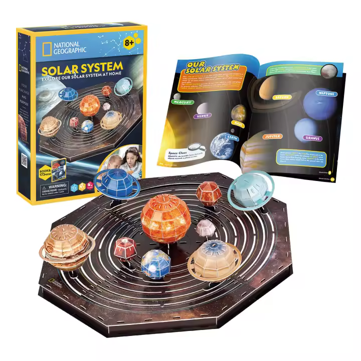 Sistema Solar National Geographic - Puzzle 3D De Planetas Sistema Solar para Niños | Puzzle 3D Niños | Puzzle 3D Adultos | 173 Piezas | Maquetas para Montar - 1