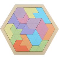Juego De Rompecabezas Hexagonal Alien Tangram Bloque De Puzzle Clásico Para Niños Juguetes Educativos De Madera Unisex - details 17