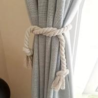 Cortinas Tejidas Decorativas De Algodón Lino Para Sala De Estar Hoteles Oficinas Cortinas Fijas Y Atadas Bloqueo De Luz - details 0