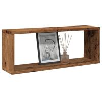 vidaXL Estantes cubo de pared 4 uds madera 60x15x23 cm en color Roble artisan/Madera antigua | práctico organizador multiusos diseño compacto funcional - details 1