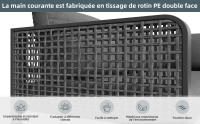 Conjunto de muebles de jardín, Conjunto de muebles de asiento 6-7 plazas, sofá esquinero con Estructura de Hierro galvanizado, Patos ajustables, todos los Zapatos de asiento y Zapatos incluidos, Gris - details 3