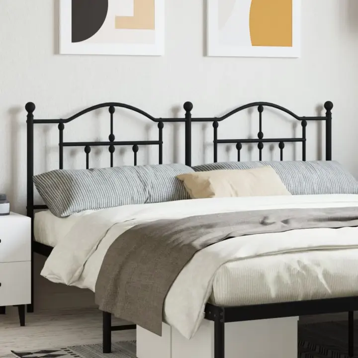 vidaXL Cabecero de metal negro 180 cm - 1