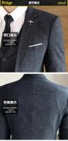 Traje De Moda Para Hombre 2025 (Blazer+Chaleco+Pantalones) Estilo Artístico Casuero Elegante Talla M-5XL Adecuado Para Bodas Y Trabajo - details 42