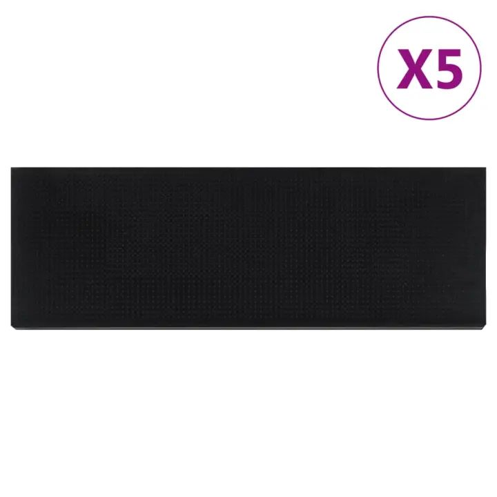 vidaXL Alfombrillas de escalera de goma 5 uds 25x75 cm - 1