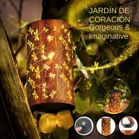 Lámpara Solar Exterior Colgante Con Elemento De Libélula Impermeable Decorativa Para Jardín Lámpara De Luces De Metal - details 0