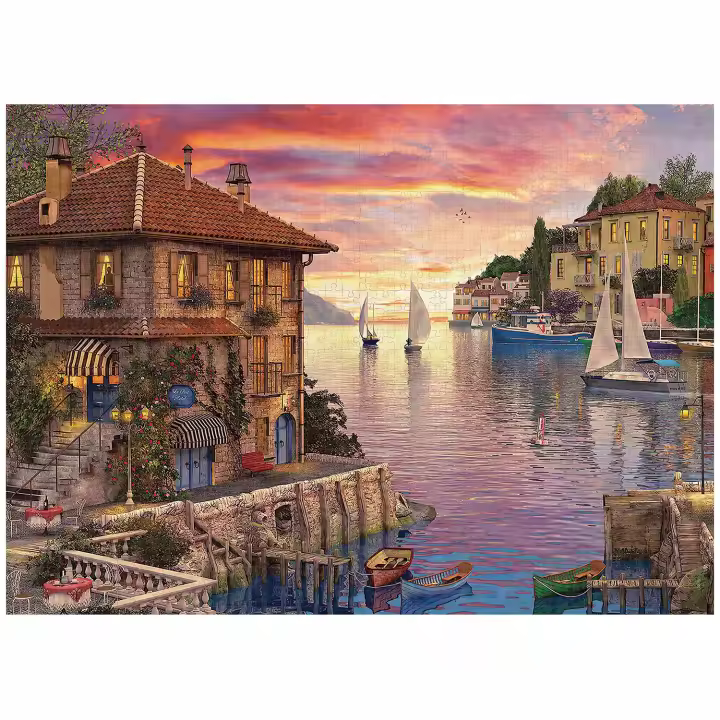  Puzzle De 1000 Piezas De Puerto Meditáneo Juego Educativo Para Adultos Y Niños Decoración De Hogar Divertido Y Desafiante - 1