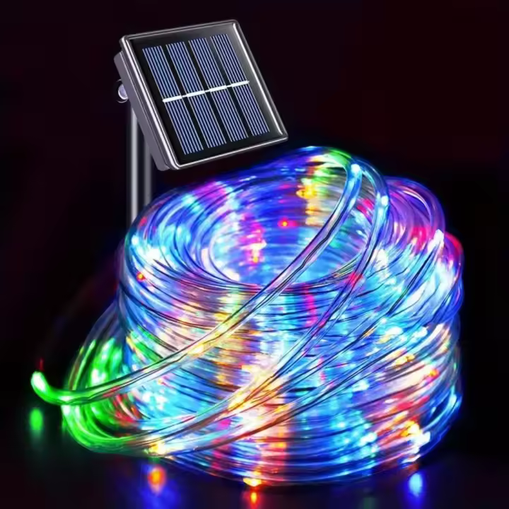 Luz De Cadena LED Solar Para Jardín Decoración Navideña Impermeable De 7m/12m Guirnalda De Fairy Para Bodas Y Festividades - 1